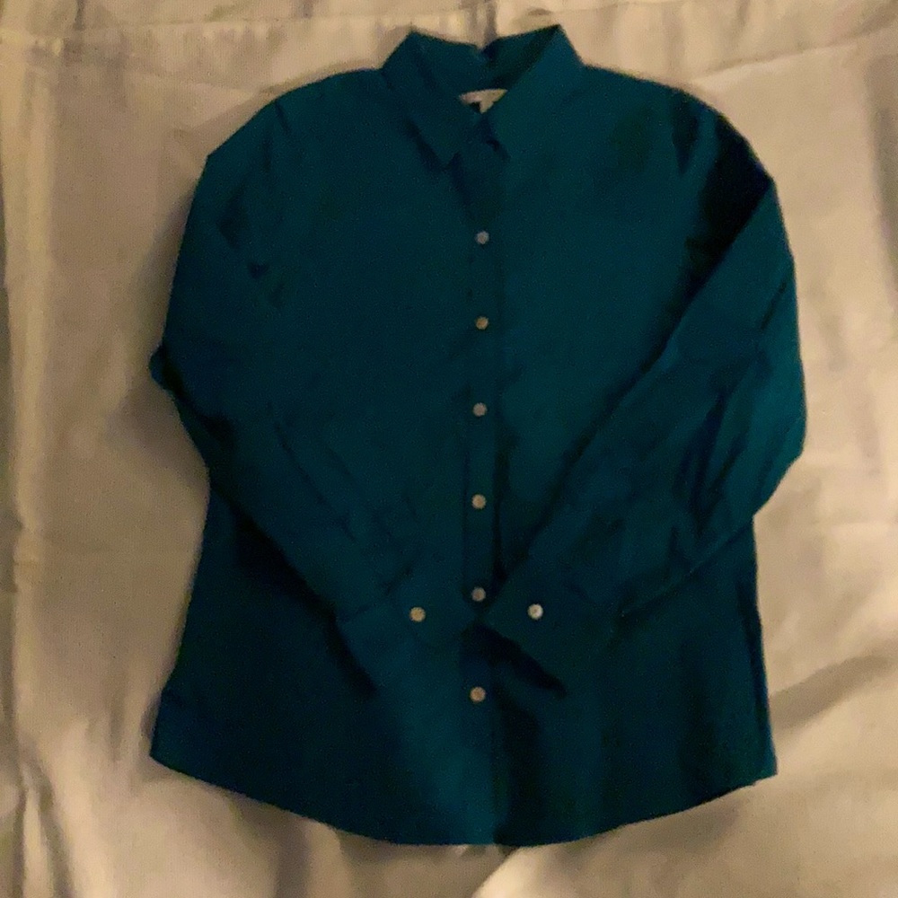Foxcroft women’s button down in teal
